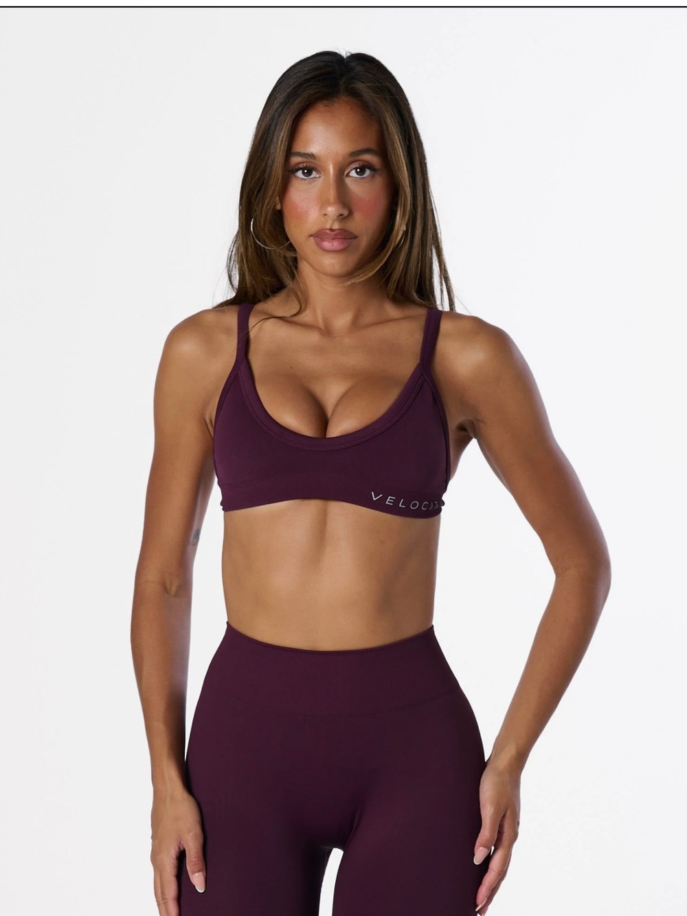 Deep Plum sports bra Top by Velocity